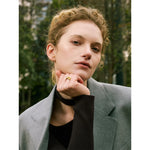 Yhpup 678 # Anel de metal de zircônia brilhante de aço inoxidável requintado 18K cor dourada PVD banhado joias versáteis de alta qualidade