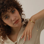 Yhpup 316L Charme de aço inoxidável corrente polida pulseira dourada pulseira ampla Pvd ajustável joias de pulso mulheres homens