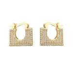 Brinco Quadrado com Zircônia Colorida ou Cristal - Lafemininy