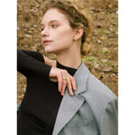 Yhpup 678 # Anel de metal de zircônia brilhante de aço inoxidável requintado 18K cor dourada PVD banhado joias versáteis de alta qualidade