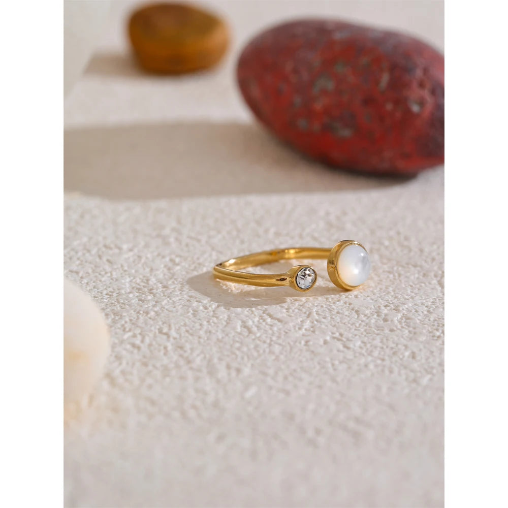 Yhpup aço inoxidável mais grosso escudo ajustável aberto anel delicado moda dedo dourado jóias acessórios diários escritório ladie