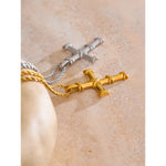 Yhpup 316l aço inoxidável cruz clássico colar pingente ouro & platina pvd banhado colar personalizado jóias novo