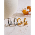 Yhpup brincos de argola cruzados de zircônia cúbica de alta qualidade, versátil, diário, aço inoxidável, joias, presente