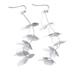 Yhpup vintage retro velho folha de aço inoxidável longo pendurado brincos pvd chapeado evitar alergia metal elegante jóias frança