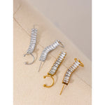 Yhpup requintado luxo bling zircônia cúbica 18k banhado a ouro aço inoxidável clipe de orelha brincos elegantes charme jóias femininas