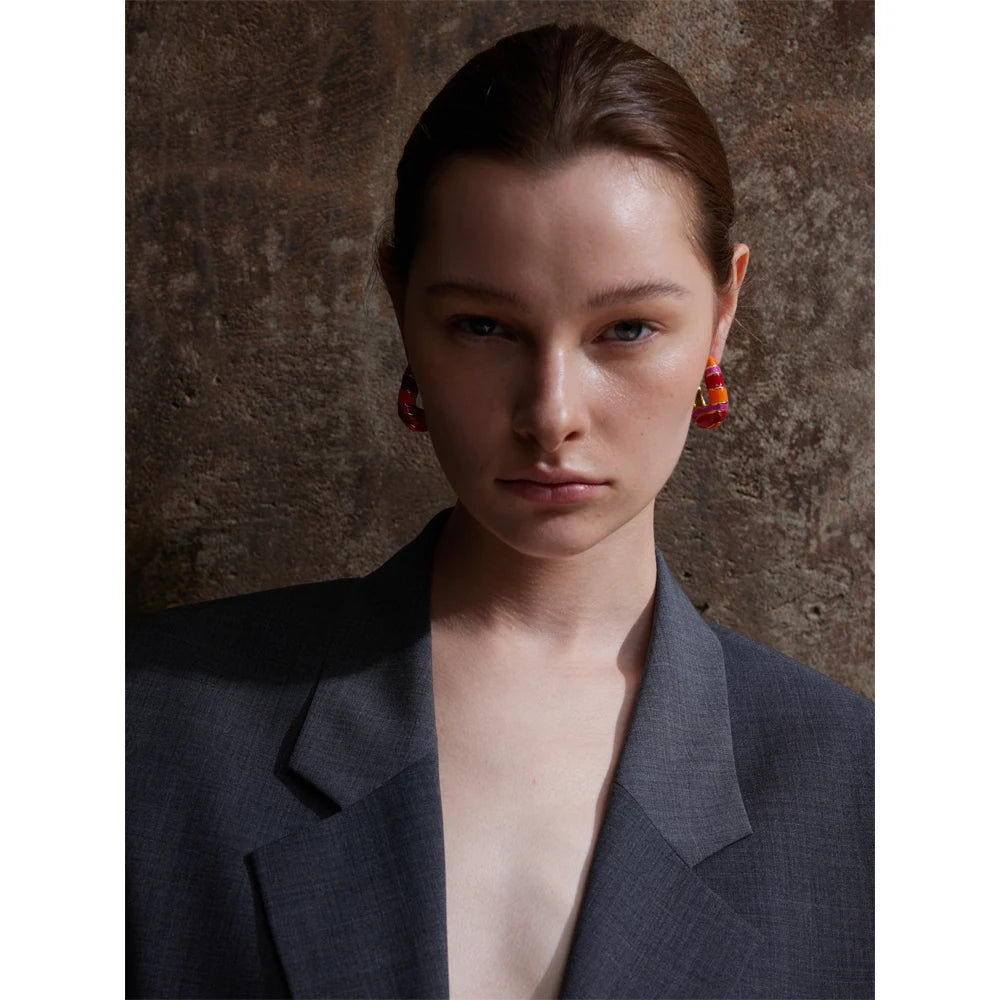 Yhpup doce colorido moda brilhante juventude 316l brincos de fundição de aço inoxidável exclusivo y2k fada arco-íris jóias presente elegante