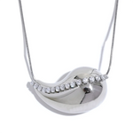 Yhpup popular incrustado zircônia cúbica gota de água pingente colar de aço inoxidável requintado estilo quente colar jóias presente