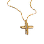 Yhpup cnc moda pingente colar requintado zircônia cúbica cruz 18k ouro pvd banhado tendência delicado jóias únicas atacado