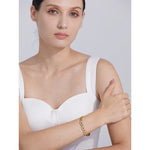 Yhpup charme turco mau olhado pulseira de aço inoxidável moda na moda zircão à prova dwaterproof água cor ouro jóias