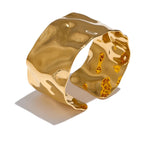 Yhpup ampla grande aço inoxidável metal manguito aberto pulseira 18k ouro pvd banhado declaração à prova dwaterproof água jóias de pulso bijoux