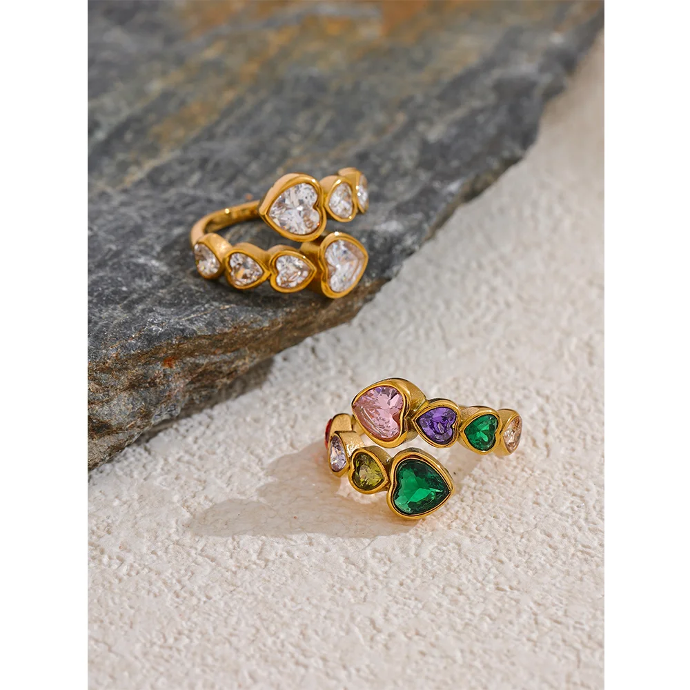 Anel Dourado, Anel de Luxo, Anel ouro, Anel com pedra, Anel regulável, Anel Luxuoso, Anel Coração