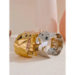 Yhpup ampla grande aço inoxidável metal manguito aberto pulseira 18k ouro pvd banhado declaração à prova dwaterproof água jóias de pulso bijoux