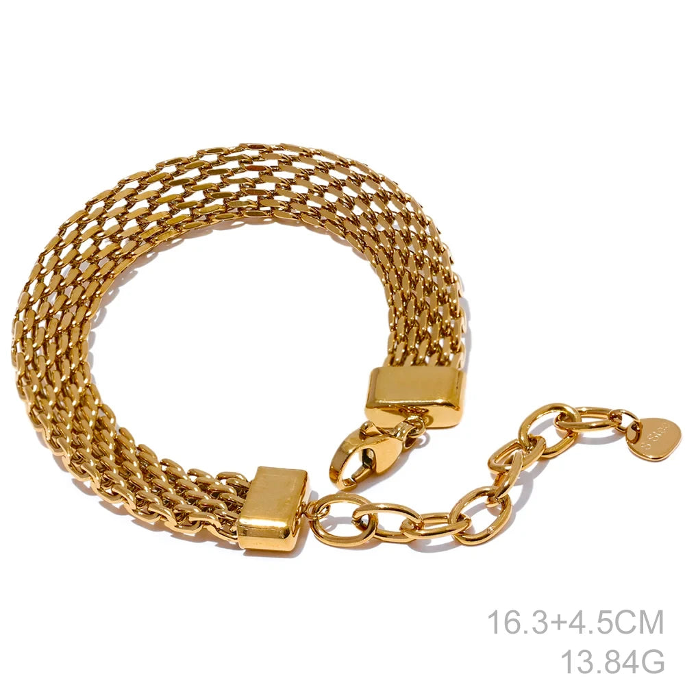 Yhpup corrente cubana de metal de aço inoxidável à prova d'água, colar de pescoço largo, cor dourada e prateada, textura moderna, joia de declaração, presente