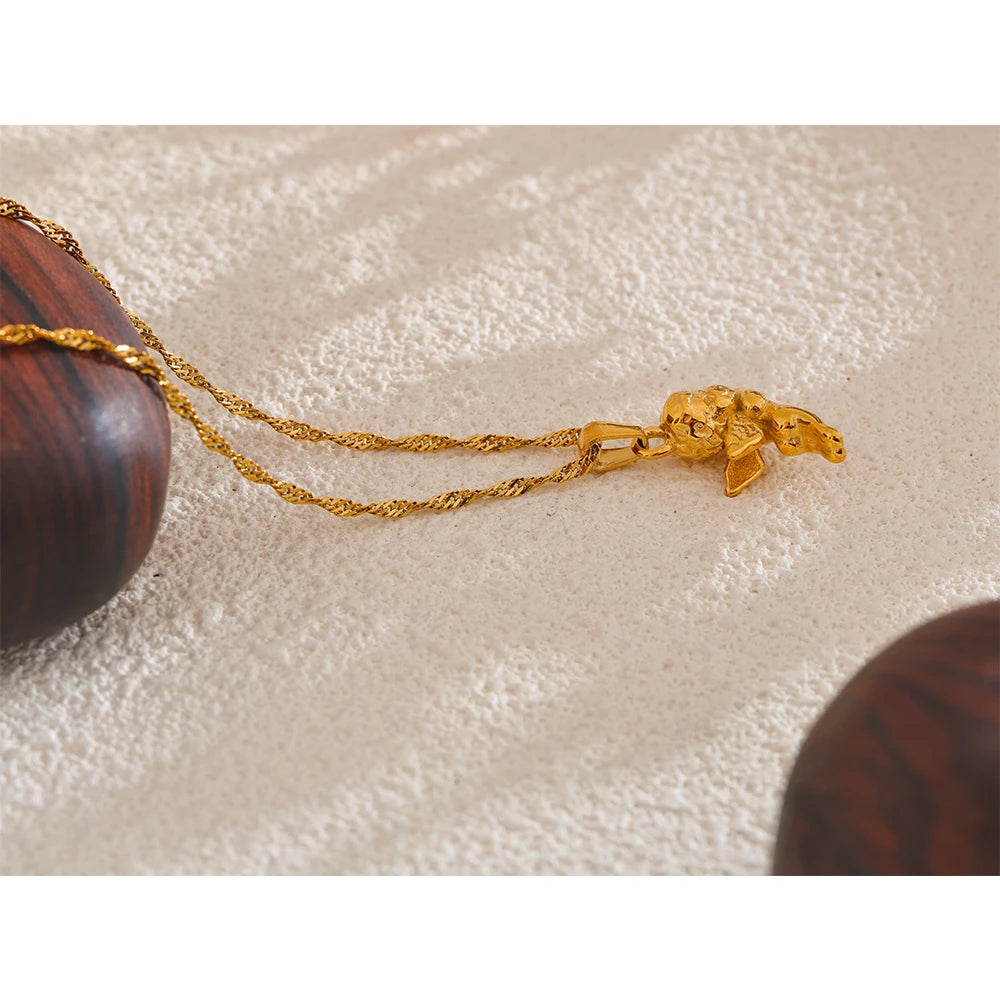 Yhpup-Colar De Pingente De Coração De Anjo, Aço Inoxidável, 18K PVD Banhado, Impermeável, Expressando Amor, Bênção, Jóias Presente, Acessórios