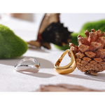 Yhpup minimalista suave aço inoxidável metal geométrico anel de dedo à prova dwaterproof água 18k pvd banhado jóias distintas bijoux novo