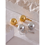 Yhpup 15-20mm suave aço inoxidável bola redonda diariamente grandes brincos de argola mancha menos charme de metal elegante joias à prova d'água bijuterias