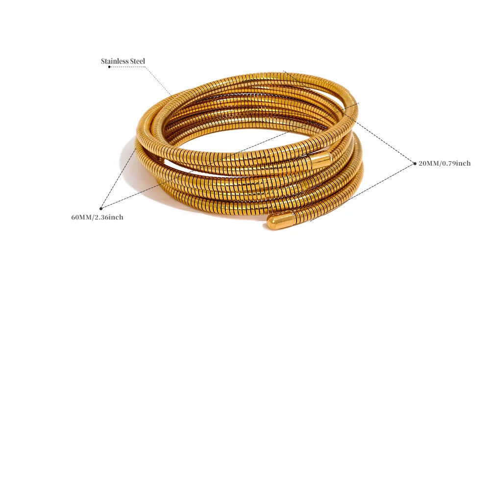 Pulseira Empilhável de Aço Inoxidável com Banho de Ouro - Lafemininy