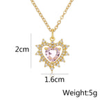 Colar com Coração Pingente em Zircônia - Lafemininy