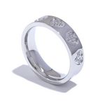 Yhpup requintado zircônia cúbica coração de aço inoxidável redondo moda chique anel ouro prata cor charme dedo bling jóias presente