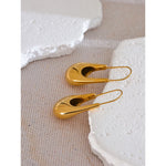 Yhpup Brincos de argola geométricos de aço inoxidável de alta qualidade 18K PVD banhado a textura elegante joias incomuns para mulheres