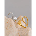 Yhpup criativo 316l aço inoxidável moda geométrica aberto anel ajustável 18k pvd banhado novo diário chique jóias de alta qualidade