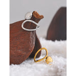 Yhpup criativo 316l aço inoxidável moda geométrica aberto anel ajustável 18k pvd banhado novo diário chique jóias de alta qualidade