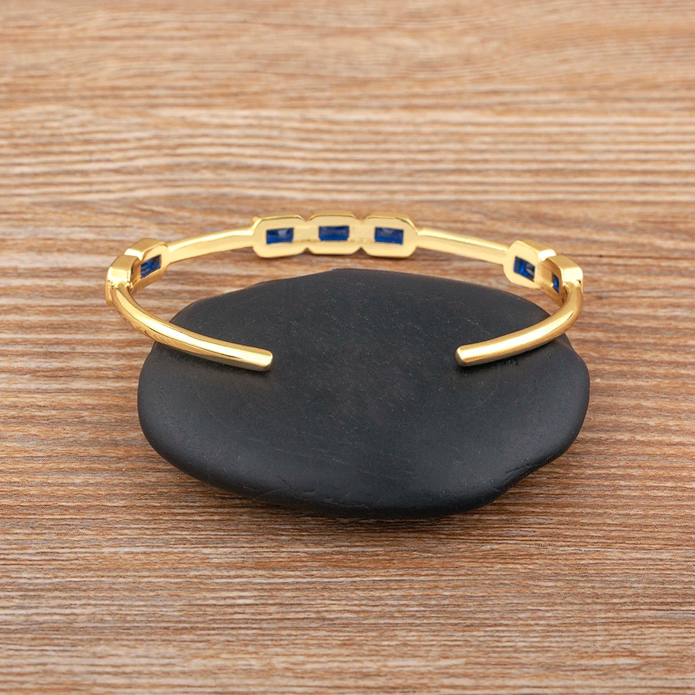 Nidin-Banhado a Ouro Inlay Pulseiras de Zircão para Mulheres, Pulseiras Simples, Luxo Leve, Joalheria Ajustável, Tendência da Moda, Nova