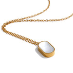 Yhpup qualidade mais grosso natural concha pingente colar corrente de ouro aço inoxidável versátil popular estilo coreano jóias presente