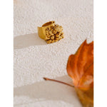 Yhpup anel artesanal de borla de coração de metal de aço inoxidável de alta qualidade 18K banhado a PVD design exclusivo acessórios de joias de moda