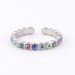 Lucky Eye Azul Turco Evil Eye Anel Aberto Cobre Cor Dourada Anéis de Dedo Ajustáveis para Mulheres Meninas Homens Moda Jóias