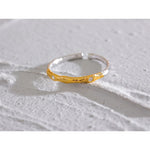 Yhpup-Anel Aberto Fino Ajustável para Mulheres, Cor Dupla, Prata Esterlina, CZ, Jóias de Dedo, Presente, Alta Qualidade, Moda