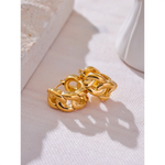 Yhpup 316l corrente de aço inoxidável geométrico oco fundido brincos de argola à prova dwaterproof água cor ouro textura jóias declaração bijoux presente