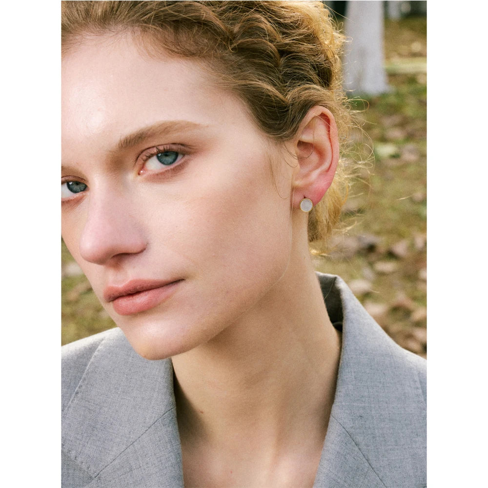 Yhpup alta qualidade concha natural dupla face redonda brincos design exclusivo 2025 chegadas popular moda jóias presente