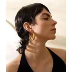 Yhpup 42mm de alta qualidade fundido 316l aço inoxidável redondo grande argola brincos minimalista metal moda pvd cor ouro jóias femininas