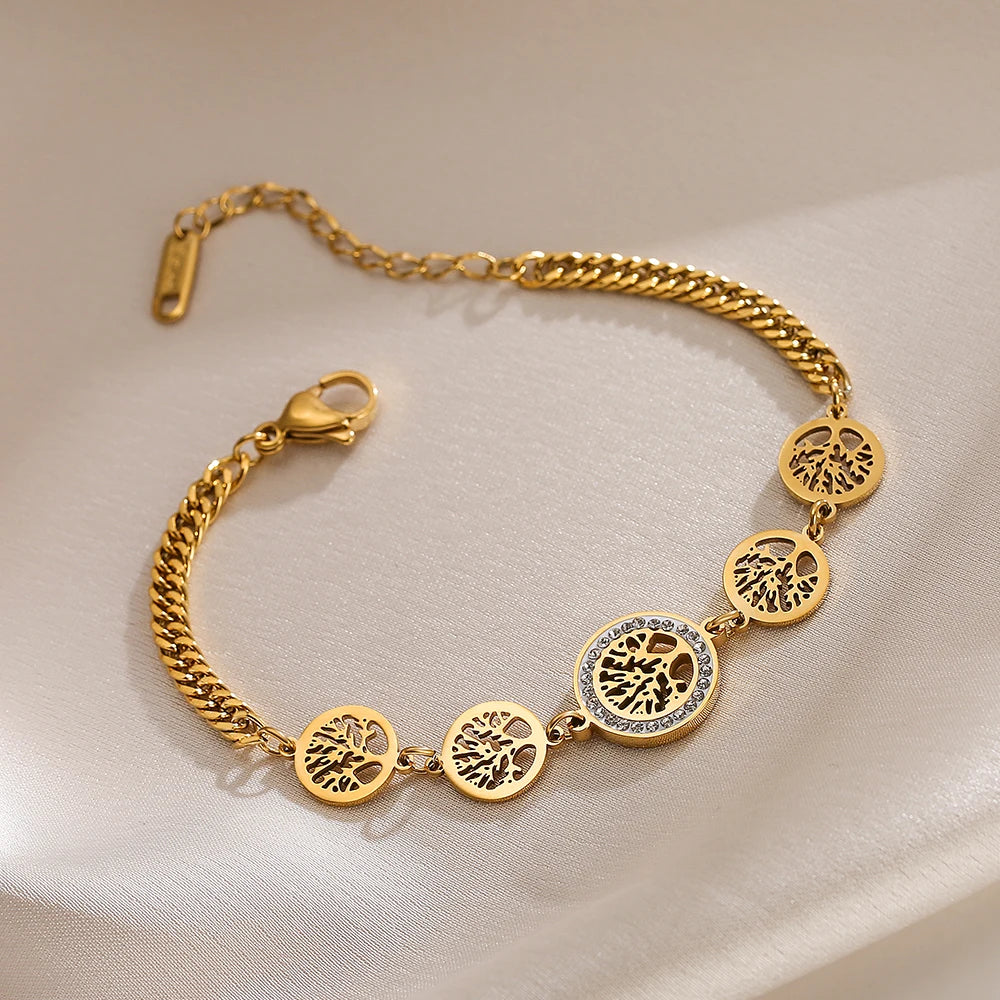 Pulseira Árvore da Vida com Zircônia - Lafemininy
