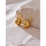 Yhpup 15-20mm suave aço inoxidável bola redonda diariamente grandes brincos de argola mancha menos charme de metal elegante joias à prova d'água bijuterias