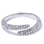 Yhpup moda bling zircônia cúbica anel de dedo fino ajustável aço inoxidável luxo alta qualidade jóias 18k ouro pvd banhado