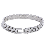 Yhpup pulseira de corrente de aço inoxidável simples 18 k banhado textura de metal pesado joias da moda masculinas bijuterias femininas festa à prova d'água