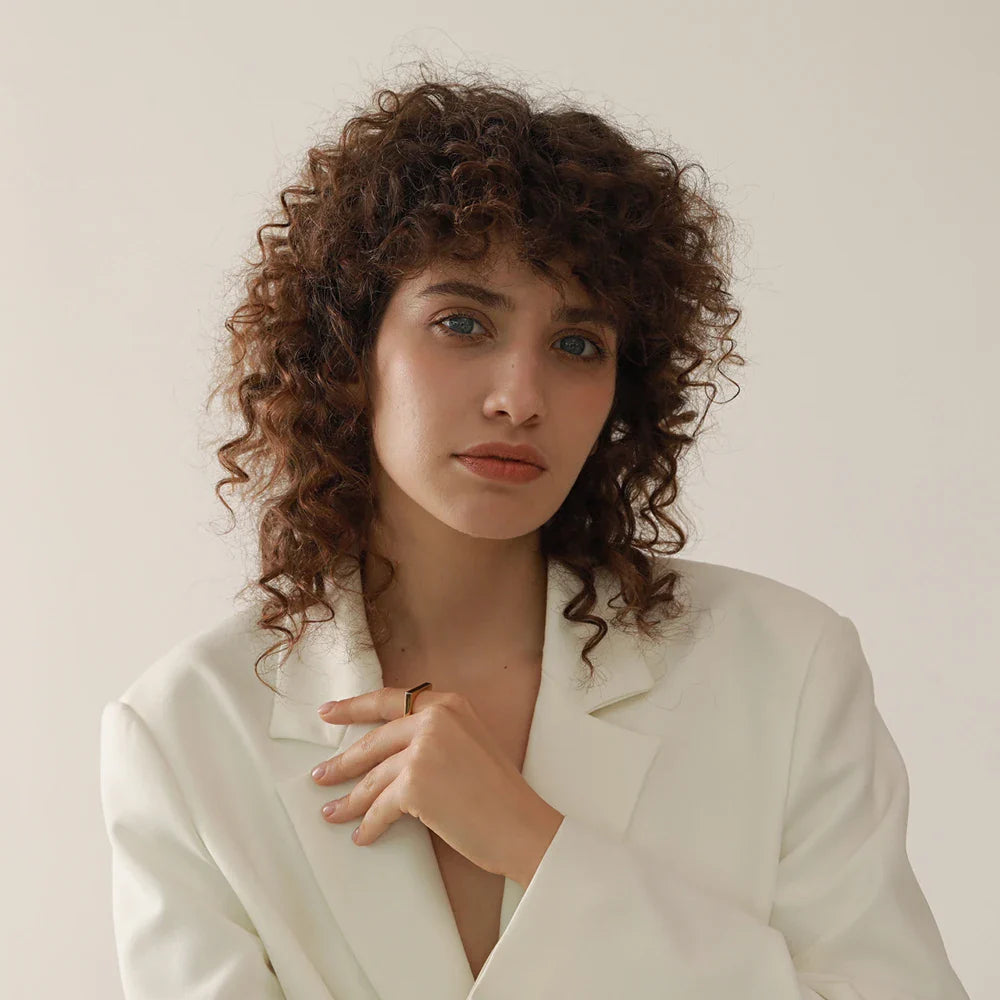 Yhpup minimalista geométrico quadrado anel de aço inoxidável acrílico moda simples temperamento ocidental anel para jóias femininas