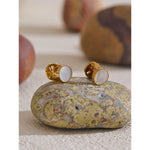 Yhpup alta qualidade concha natural dupla face redonda brincos design exclusivo 2025 chegadas popular moda jóias presente