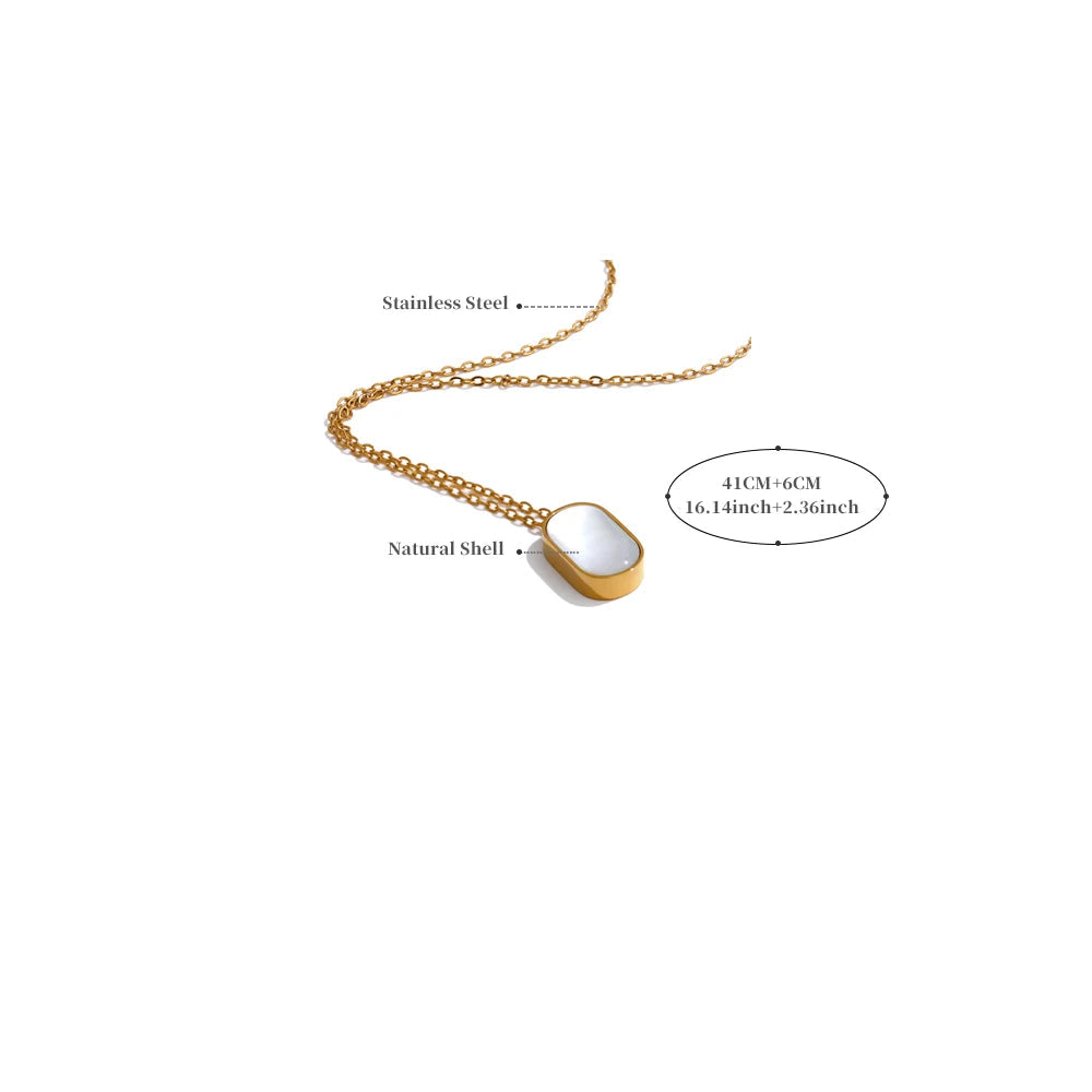 Yhpup qualidade mais grosso natural concha pingente colar corrente de ouro aço inoxidável versátil popular estilo coreano jóias presente
