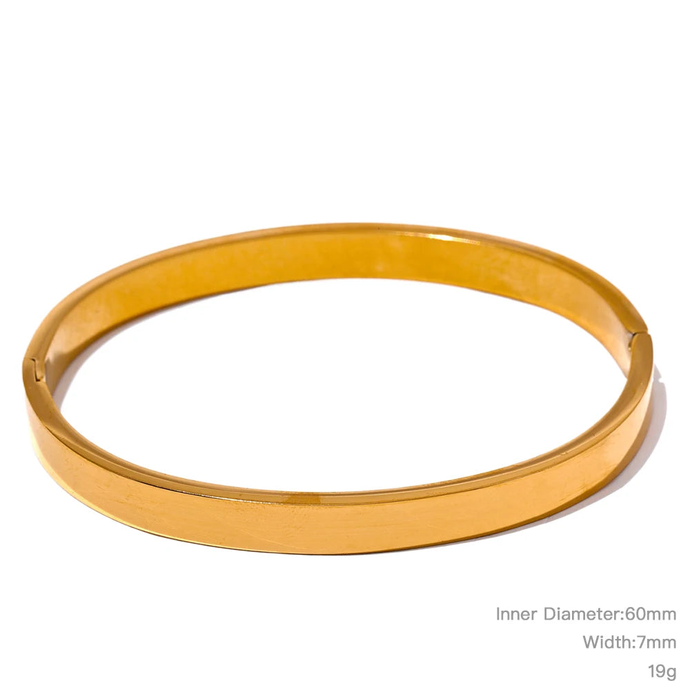 Yhpup pulseira larga redonda de aço inoxidável de alta qualidade, textura da moda, cor dourada e prateada, à prova d'água, joia, presente