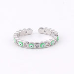 Lucky Eye Azul Turco Evil Eye Anel Aberto Cobre Cor Dourada Anéis de Dedo Ajustáveis para Mulheres Meninas Homens Moda Jóias