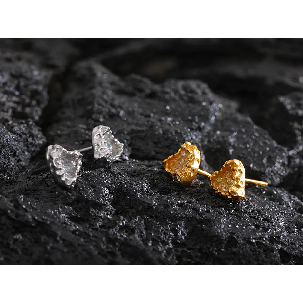 Yhpup requintado coração esmalte chique brincos para mulheres s925 prata esterlina luxo charme jóias finas bijoux presente