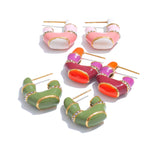 Yhpup brincos de aço inoxidável multicoloridos, exclusivos, Y2K, fundição colorida, joias da moda de alta qualidade, à prova d'água