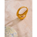 Yhpup tamanho 678 moda exclusivo design labial anel para mulheres banhado a ouro zircônia cúbica aço inoxidável joias de dedo recém chegados