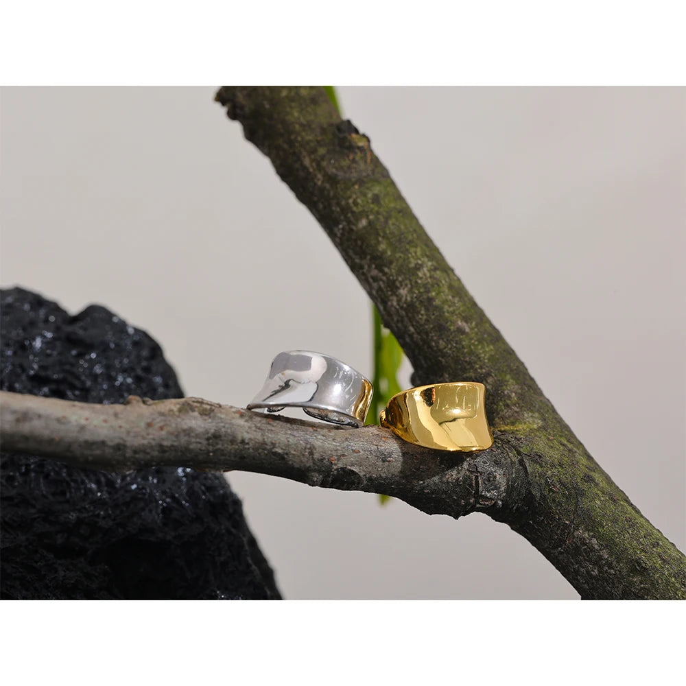 Yhpup-Minimalista Ampla Prata Esterlina Suave Geométrica INS Brincos, Sem Orelha Buraco, Clipes Côncavos em Encantos, Presente Da Jóia, Moda, 1Pc