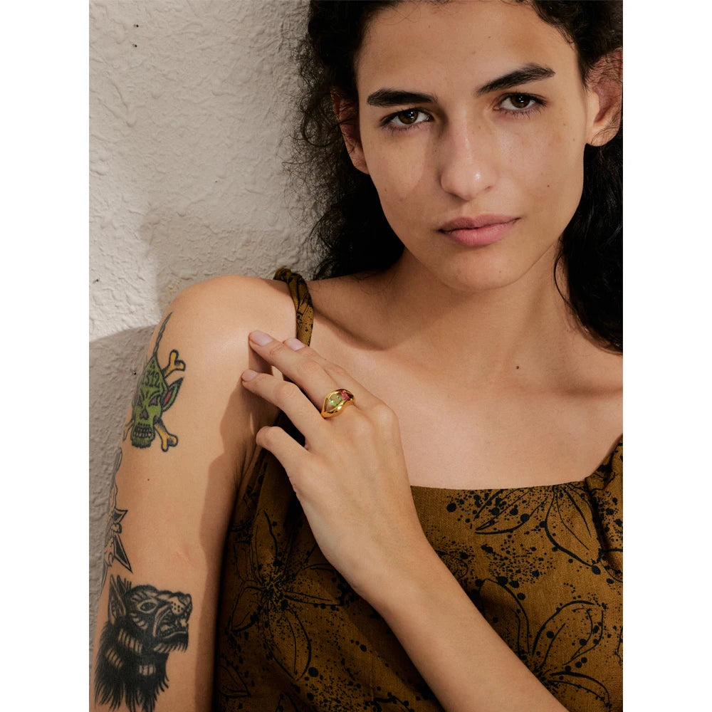 Yhpup tamanho 678 moda exclusivo design labial anel para mulheres banhado a ouro zircônia cúbica aço inoxidável joias de dedo recém chegados