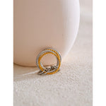 Yhpup 678 # Anel de empilhamento de quatro dedos de metal de aço inoxidável distintivo charme à prova d'água acessórios de joias incomuns da moda