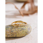 Yhpup 1 conjunto tamanho 6789 delicado zircônia cúbica empilhável anel 18k dourado pvd banhado a aço inoxidável joias de dedo de alta qualidade